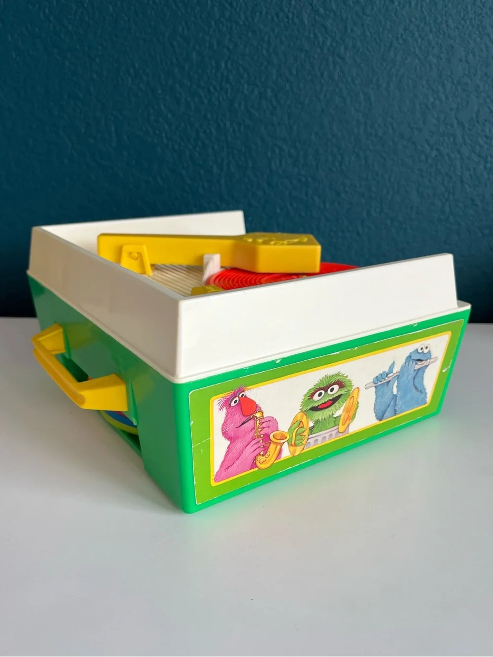 Vintage 1984 Fisher-Price Sesame Street Music Box Record Player & Toys